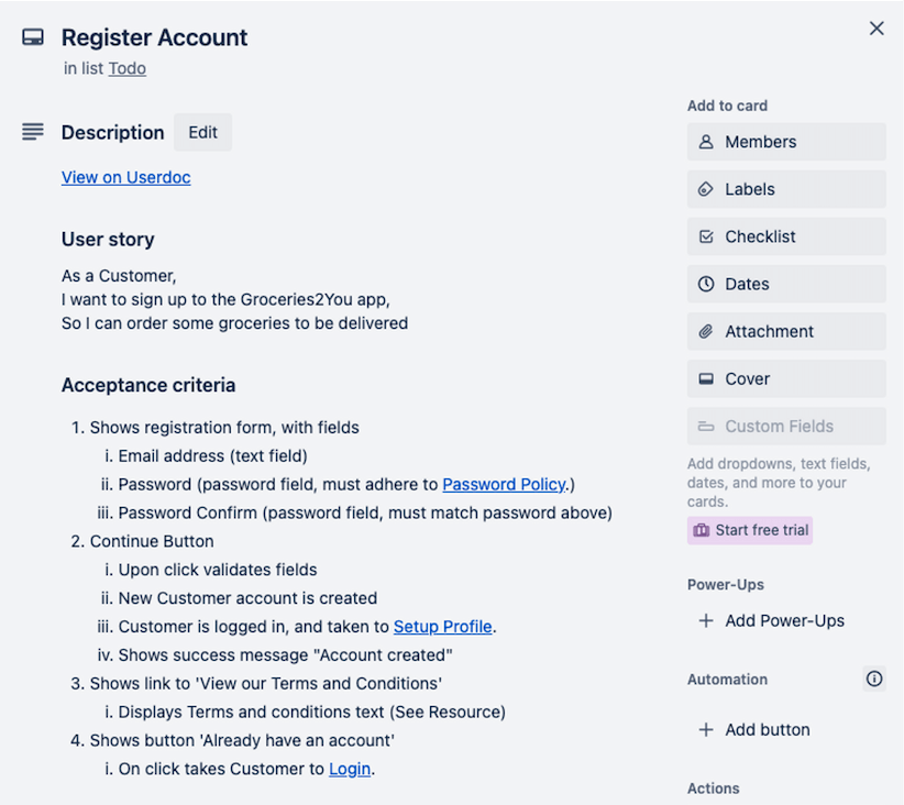 Userdoc Project Management Integration Example