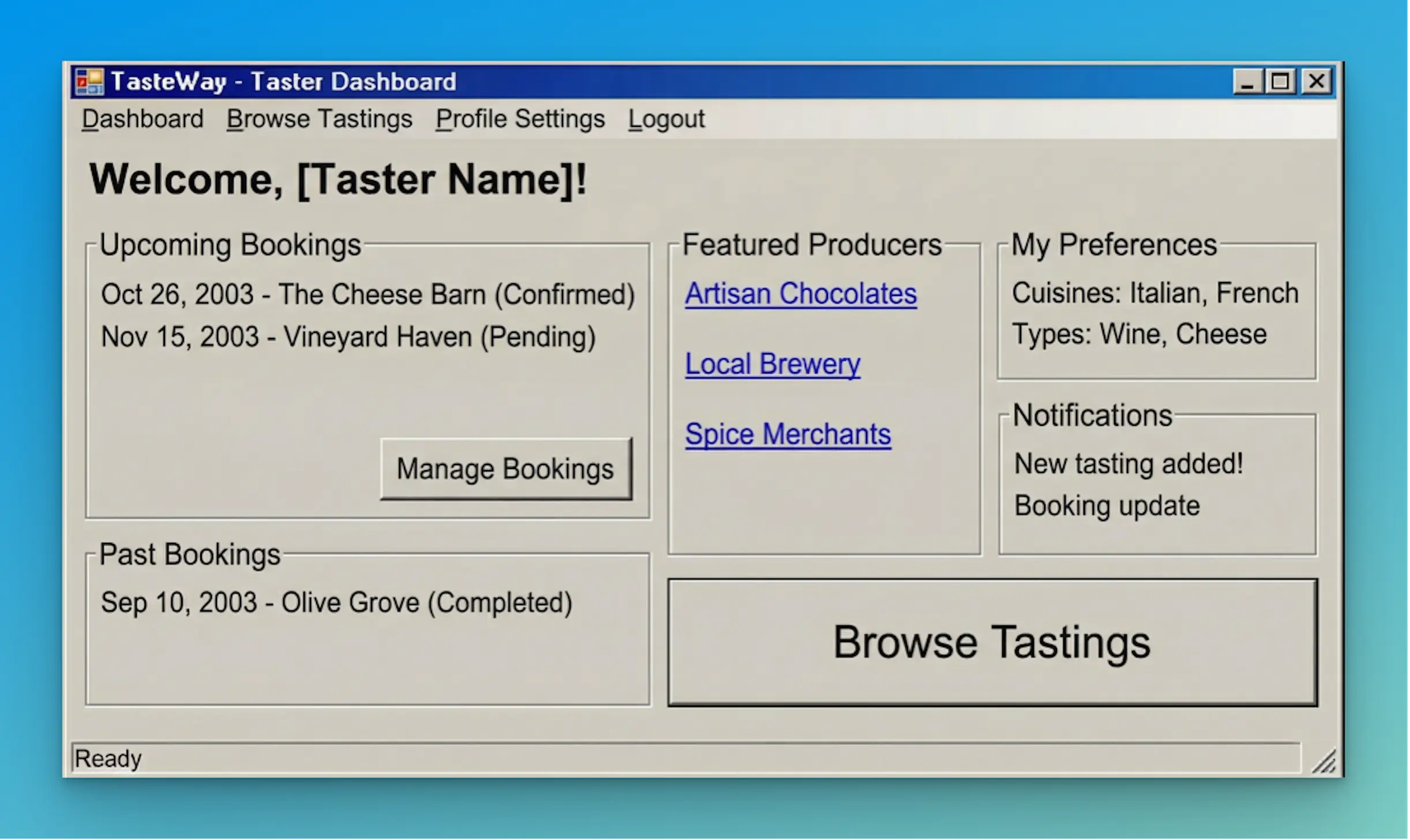 Screenshot of a legacy application in Userdoc